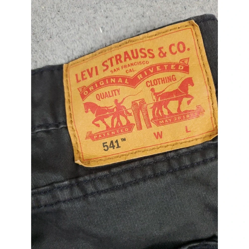 Levis 541 Jeans Mens Size 40x28 Gray Athletic Fit Straight Leg Denim Pants *